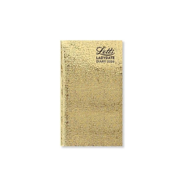2026 Diary Letts of London Ladydate Medium Pocket Week to View Gold TLADYSLIM