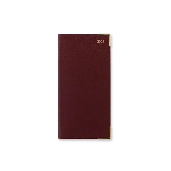 2026 Diary Letts of London Classic Slim Week to Page Burgundy T75SBG