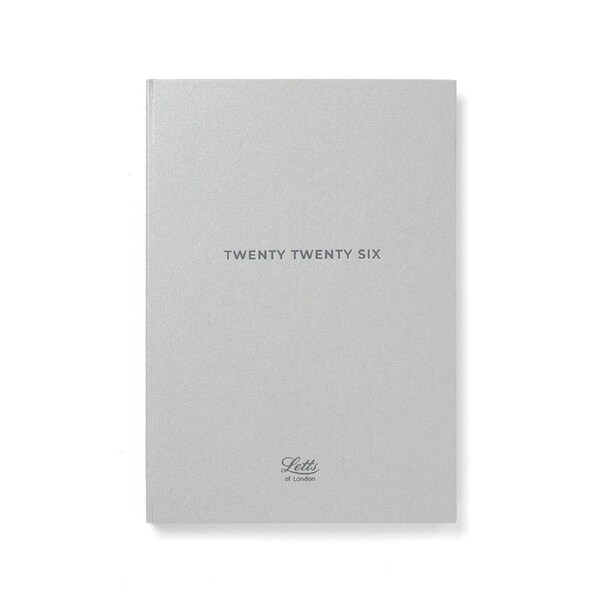 2026 Diary Letts of London Titanium A5 Day to Page w/ Appointments Silver 082586
