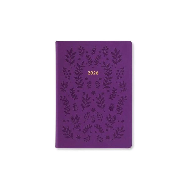 2026 Diary Letts of London Woodland A6 Week to View Purple 082169