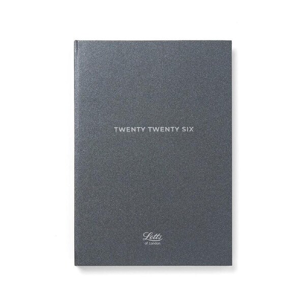 2026 Diary Letts of London Titanium A5 Day to Page w/ Appointments Charcoal 082585