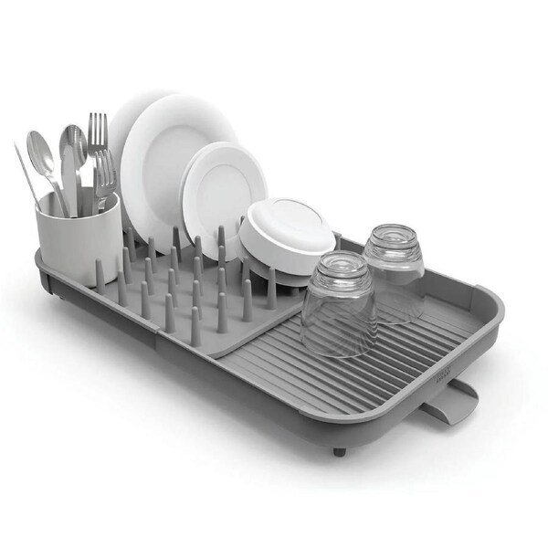 Joseph Joseph Expandable Dish Drying Rack - Plate Bowl Drainer Cutlery Holder - Kitchen Organizer Storage