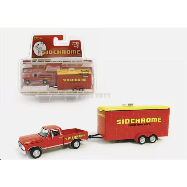 Greenlight 1:64 1967 Ford F-100 With Sidchrome Enclosed Car Hauler Toy Model 2025 expo