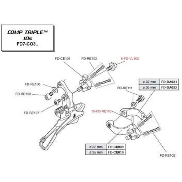 Campagnolo 32mm Centaur Clip FD-Da021