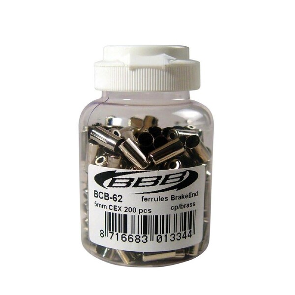 BBB Cycling Brake End Ferrules 200Pcs Chrome 5Mm - Chrome