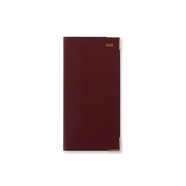 2026 Diary Letts of London Classic Slim Week to View Landscape Vertical w/ Appointments Burgundy T35SBG