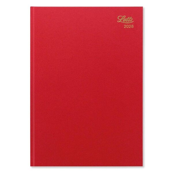 2026 Diary Letts of London Standard A4 Week to View Red T31ZRD