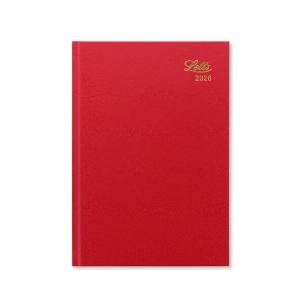 2026 Diary Letts of London Standard A5 Week to View Red T31XRD