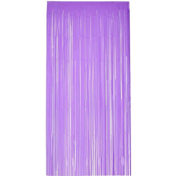 Pastel Purple Fringe Foil Party Curtain