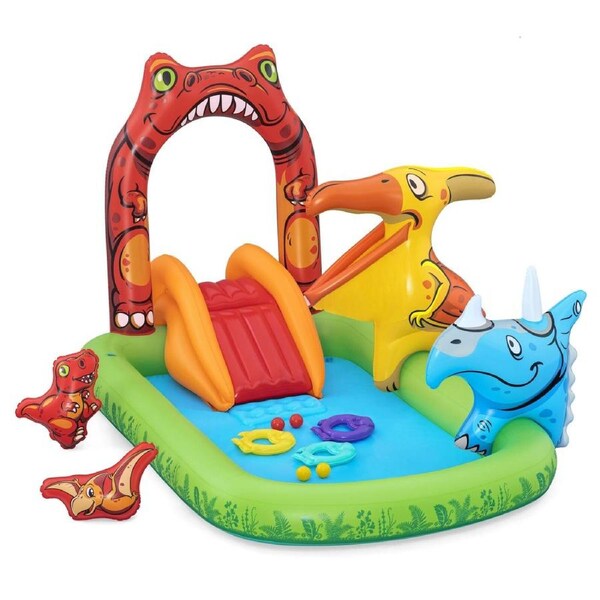 Bestway 190L Jurassic Splash Water Play Centre, Bright Dinosaur Theme with Slide