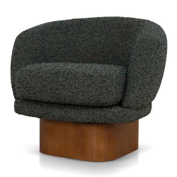 Odin Fabric Swivel Armchair - Dusky Green