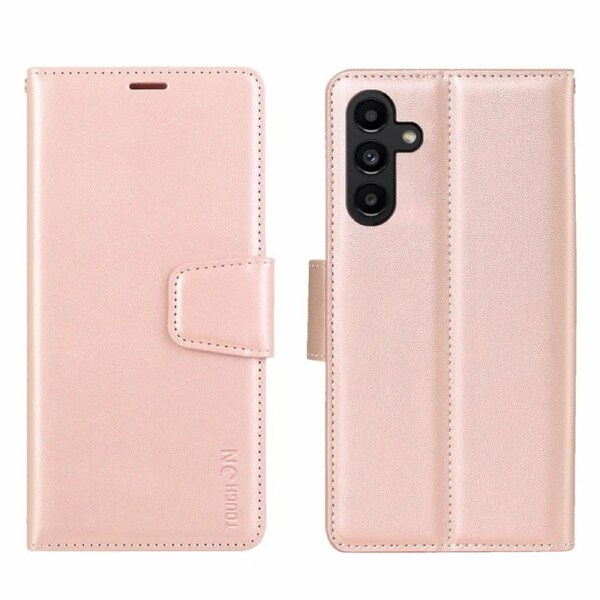 Tough On Samsung Galaxy A35 5G Case Wallet Leather Cover Rose Gold