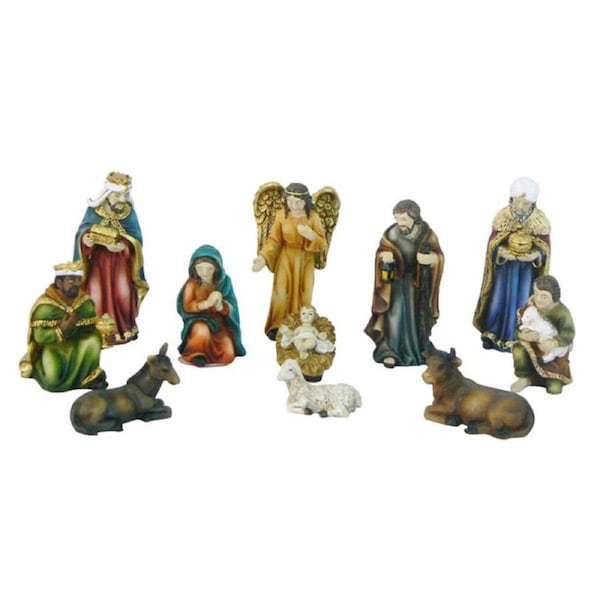 11pc Gibson Gifts Mini Nativity Christmas Decoration Set 20x20x65mm