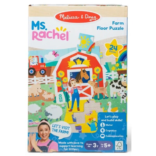 Melissa & Doug - Ms. Rachel Farm Floor Puzzle 24pc