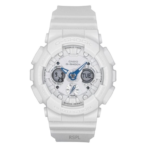 Casio F-SHOCK Quartz GMA-S120SA-7A2 Ladies Watch Magnetic Resistant Analog Digital Bio-Based Resin White Dial 200M