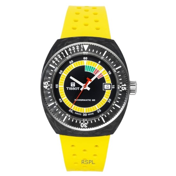 Tissot Sideral S Powermatic 80 Swiss Made Automatic T145.407.97.057.00 Mens Watch Synthetic Strap Black Dial Divers 300M
