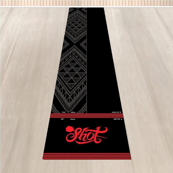 Shot Darts Shot Carpet Dart Mat with Official Steel and Soft Throw Lines