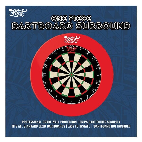 Shot Darts 1 piece Durable Polymer Ring Dartboard Surround Red
