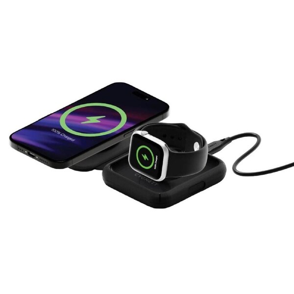 Cygnett Voyager MagTravel 2-in-1 Wireless Charger - Black