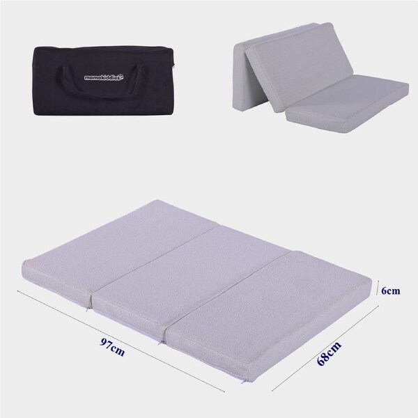 mamakiddies Portacot Mattress Portable Cot Travel Cot Foam Mattress Foldable with carry bag 97 X 68 x6 cm