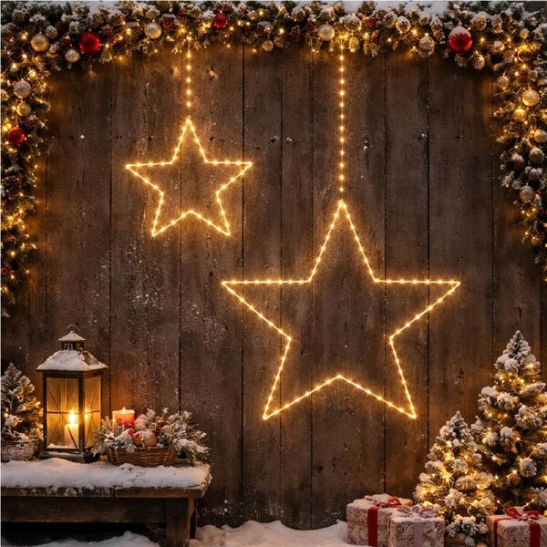2D Outdoor Hanging Star Light Duo
