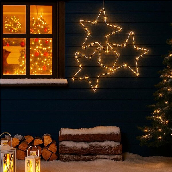 2D lit 3 hanging stars