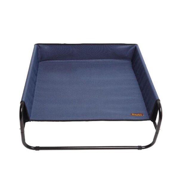 High Walled Outdoor Trampoline Pet Bed Cot (Blue) - 85x85x33cm