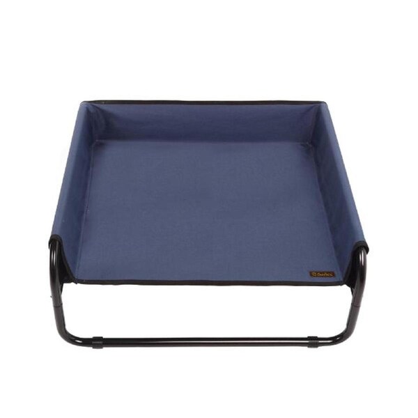 High Walled Outdoor Trampoline Pet Bed Cot (Blue) - 70x70x28cm