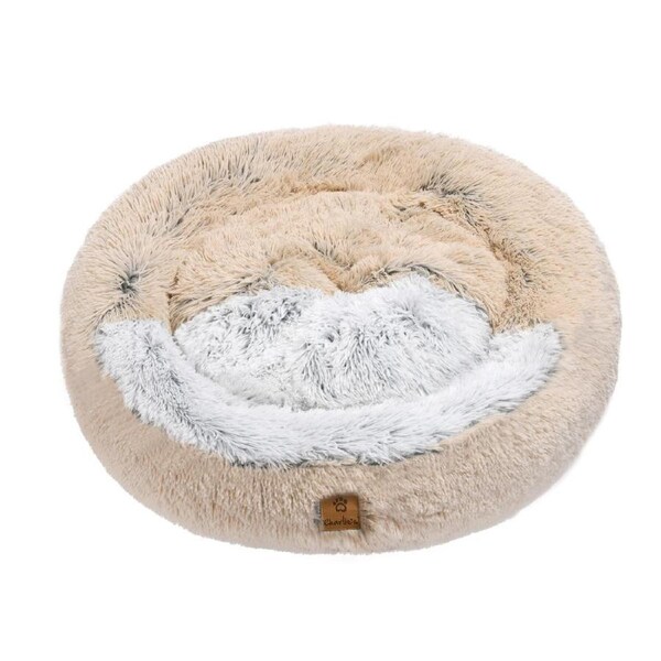 Hooded Pet Nest Bed (Cream & White) - Large