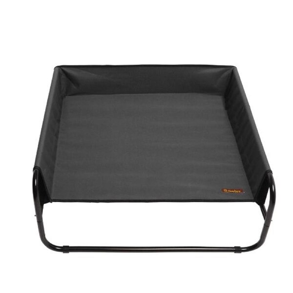 High Walled Outdoor Trampoline Pet Bed Cot (Black) - 85x85x33cm