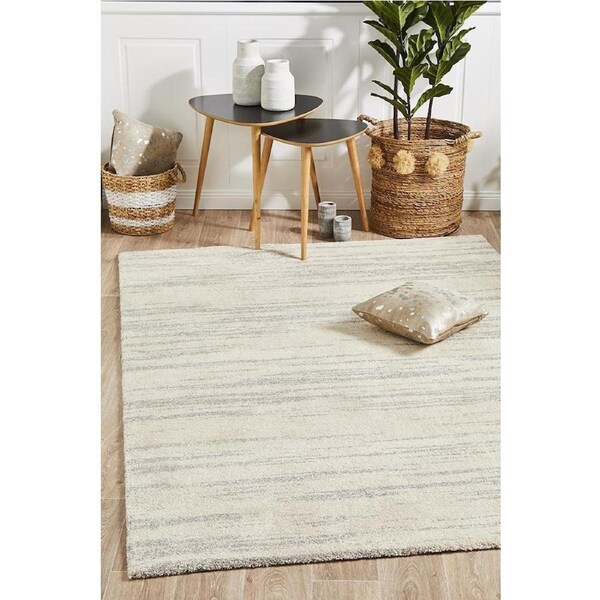 Rug Culture Abode Silver Grey & Ivory Super Soft Modern Contemporary Rug 340X240CM
