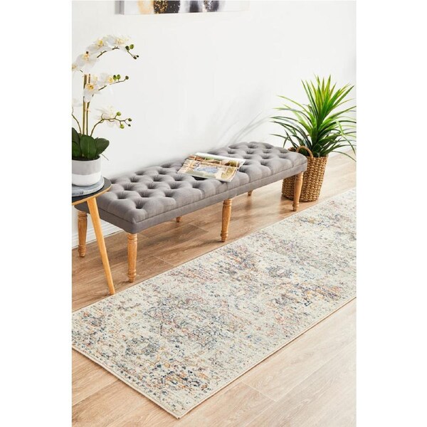 Rug Culture Abode Silver Multi Bohemian Transitional Runner Rug 300X80CM