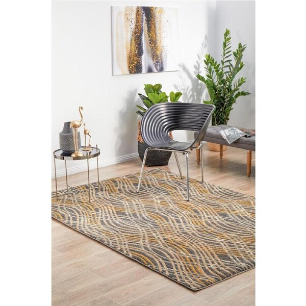 Rug Culture Abode Charcoal Silky Finish Mid Century Rug 290X200CM