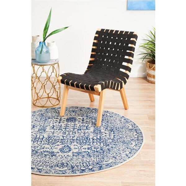 Rug Culture Abode Blue Vintage Fleur Round Rug 200X200CM