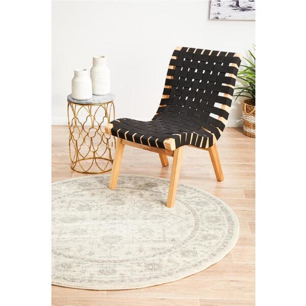 Rug Culture Abode Neutral Vintage Border Round Rug 150X150CM