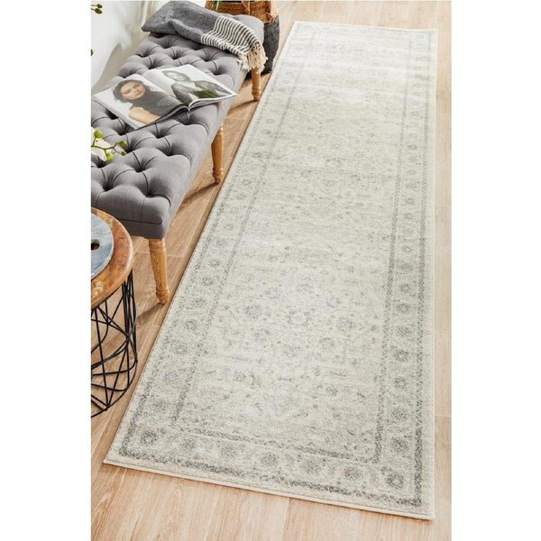 Rug Culture Abode Neutral Vintage Border Runner Rug 300X80CM