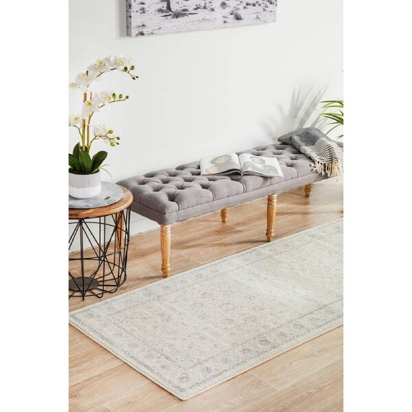 Rug Culture Abode Neutral Vintage Border Runner Rug 500X80CM