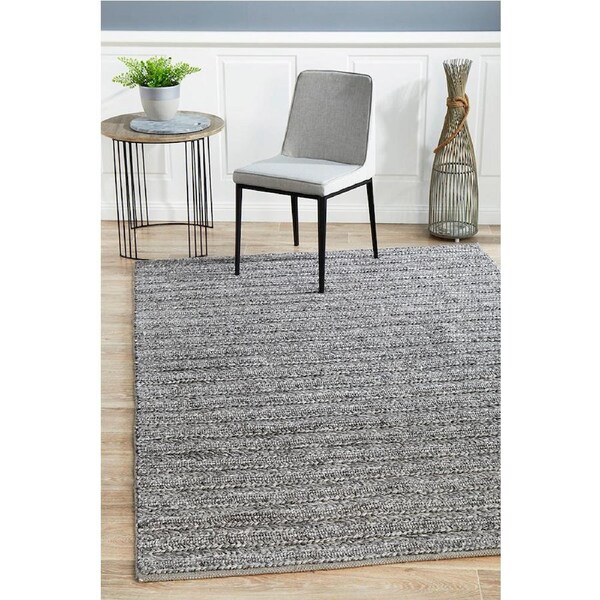 Rug Culture Steel Hand Woven Wool & Viscose Textured Rug 225X155CM