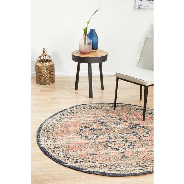 Rug Culture Abode Brick Multi Vintage Look Aztec Round Rug 150X150CM