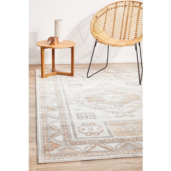 Rug Culture Abode Natural & Peach Aztec Durable Rug 400X300CM
