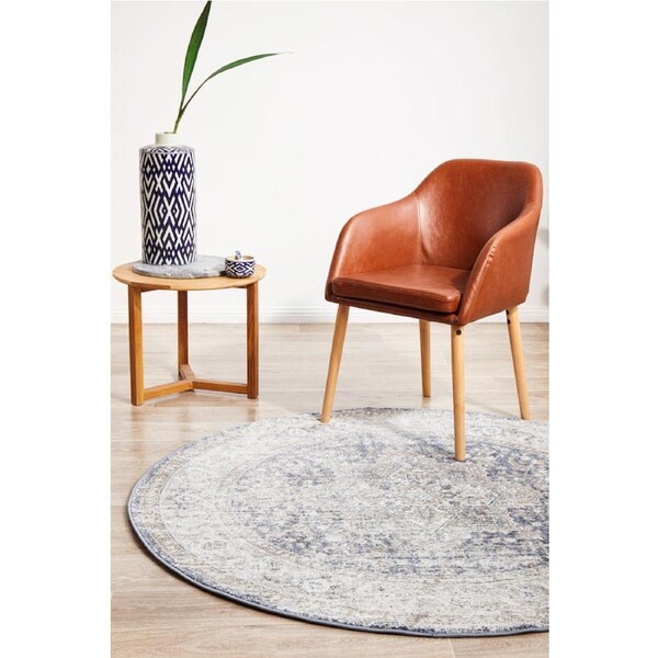 Rug Culture Abode Ocean Blue Vintage Look Durable Rug 150X150CM