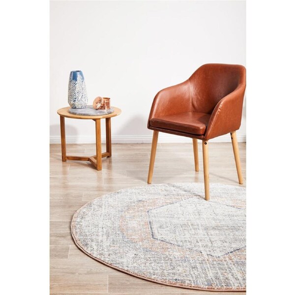 Rug Culture Abode Peach & Blue Vintage Look Durable Rug 200X200CM