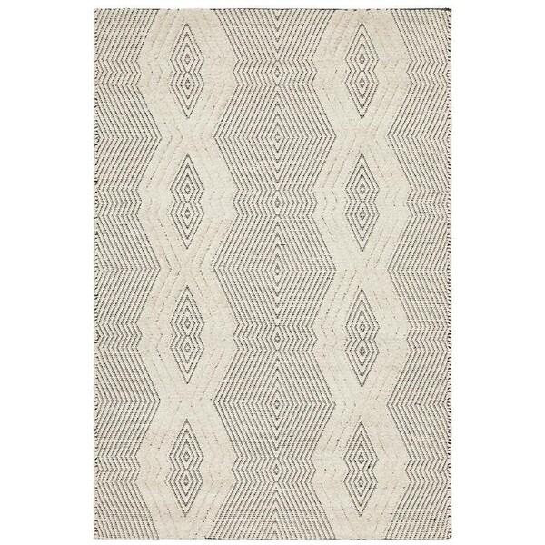 Rug Culture Neutral Handmade Wool Cotton & Viscose Scandi Flatwoven Rug 225X155CM