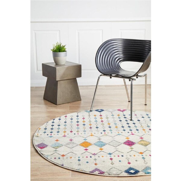 Rug Culture Multi Geometric Round Rug 200X200CM