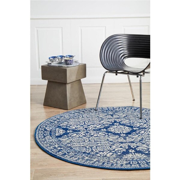 Rug Culture Navy Vintage Look Round Rug 200X200CM