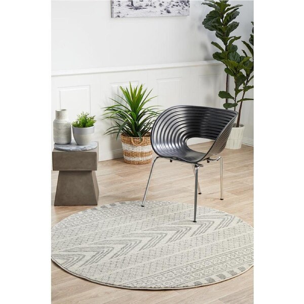 Rug Culture Monochrome Geometric Round Rug 150X150CM