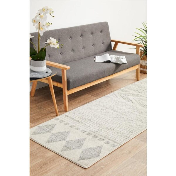 Rug Culture Monochrome Geometric Runner Rug 400X80CM