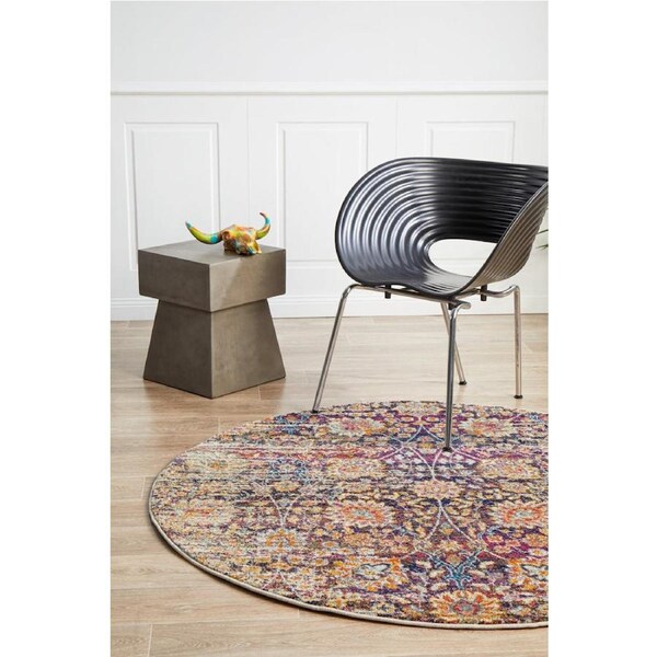 Rug Culture Multi Vintage Look Round Rug 150X150CM