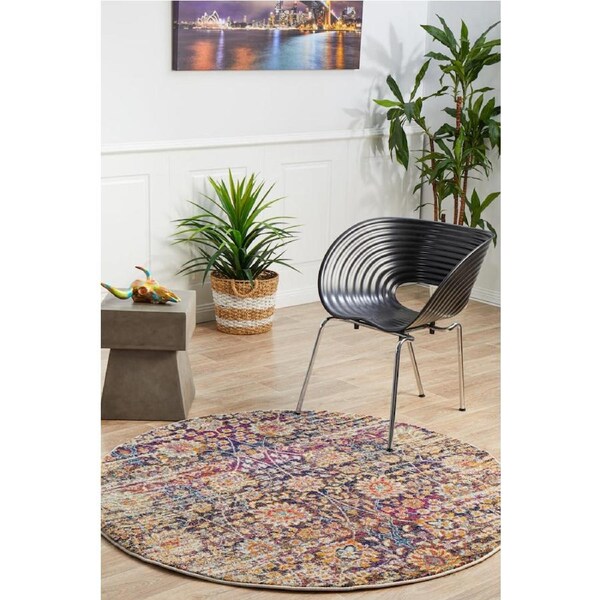 Rug Culture Multi Vintage Look Round Rug 200X200CM