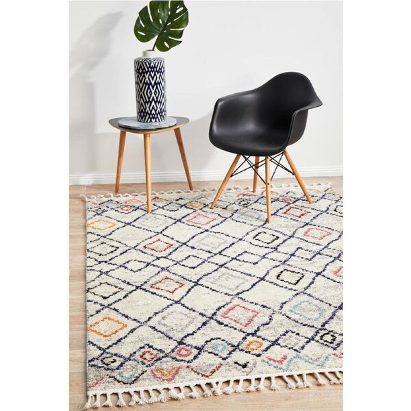 Rug Culture Small White Multi Soft Moroccan Rug 400X300CM